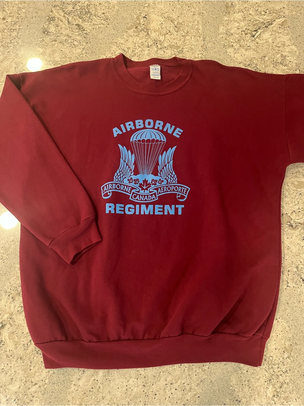 Men's Vintage Burgundy Canadian Airborne Regiment Crewneck